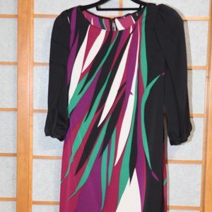 Tahari silk vibrant patterned dress